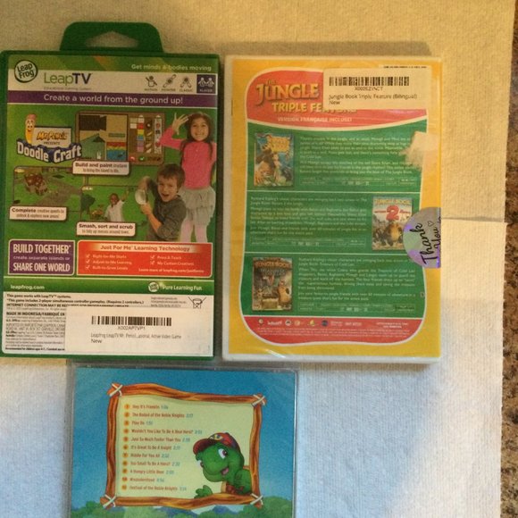 Three children's disks Franklin audio CD Leap frog TV and Jungle book DVD new - Picture 2 of 2